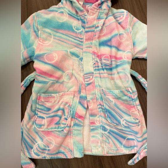 Saint Eve beach tie dye Colorful Kids' Shark Hooded cover up size 4/5 - Picture 3 of 5